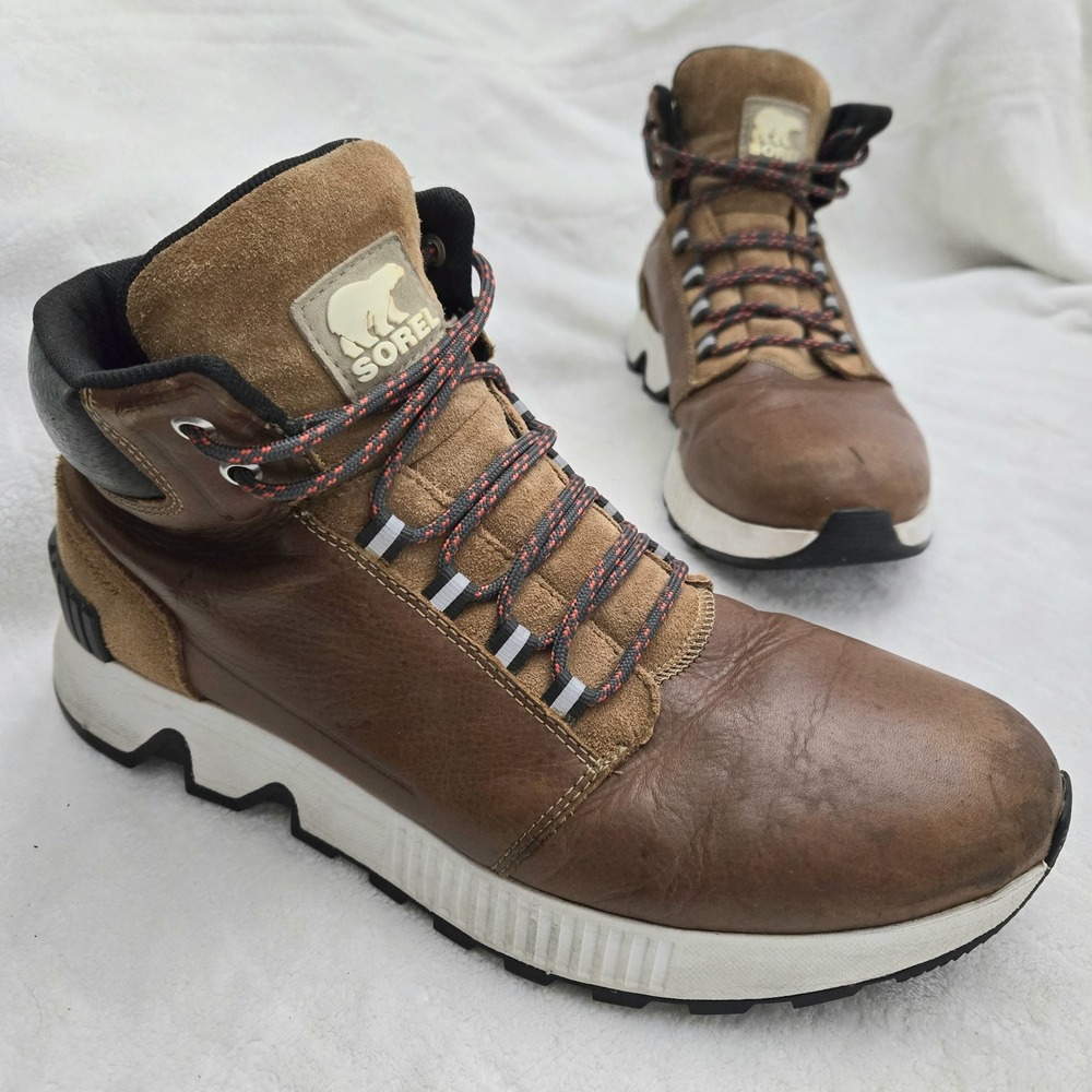 Sorel Brown Leather & Suede Lace-Up Rain & Snow Boots